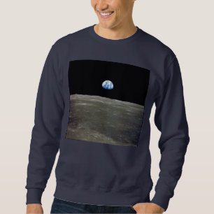 Sweatshirt La Terre de Lune dans l'espace noir