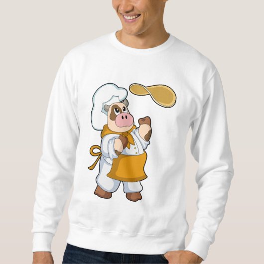 Sweatshirt La vache fait cuire avec Dough (Devant)