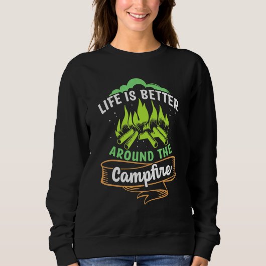 Sweatshirt La Vie Est Meilleure Autour De La Conception Rétro (Devant)