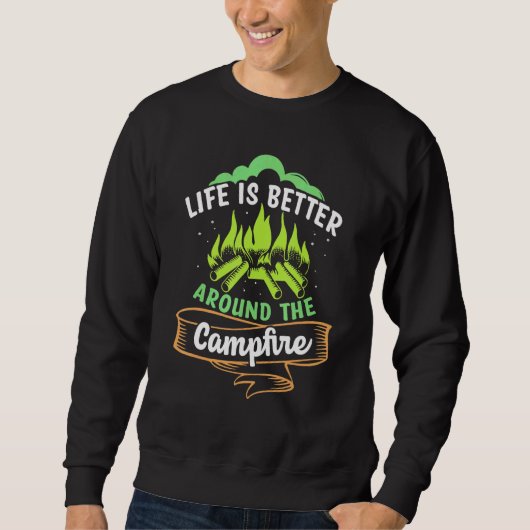 Sweatshirt La Vie Est Meilleure Autour De La Conception Rétro (Devant)