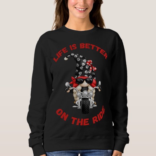 Sweatshirt La Vie Est Meilleure Sur Le Ride Cute Oldschool Bi (Devant)