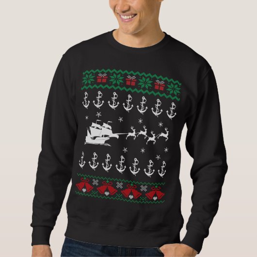 Sweatshirt La voile de Noël laid (Devant)