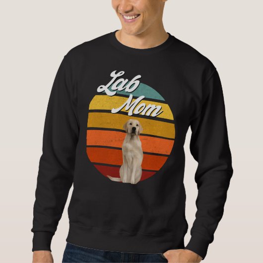 Sweatshirt Lab Mom Yellow Labrador Retriever Retro Trendy Cou (Devant)