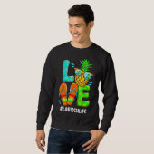 Sweatshirt Lab Tech Aimer Été Ananas Fleur tropicale Fli (Devant entier)