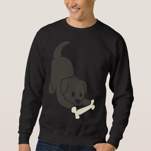Sweatshirt Laboratoire noir avec os (Devant)