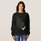 Sweatshirt Laboratoire noir avec os (Devant entier)