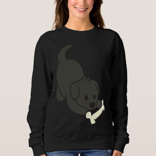 Sweatshirt Laboratoire noir avec os (Devant)
