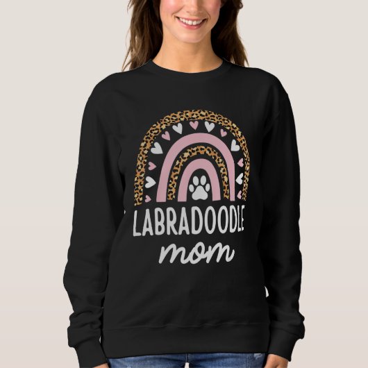 Sweatshirt Labradoodé Maman Mama Arc-en-ciel Léopard Fête des (Devant)