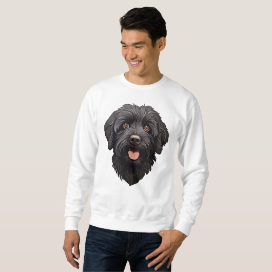 Sweatshirt Labradoodle Chien noir (Devant entier)