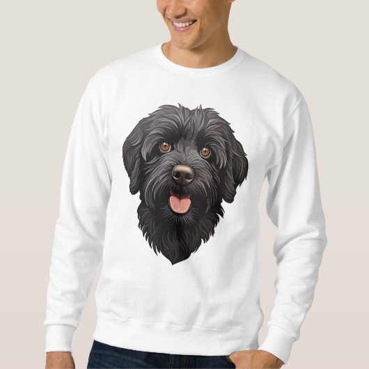 Sweatshirt Labradoodle Chien noir (Devant)