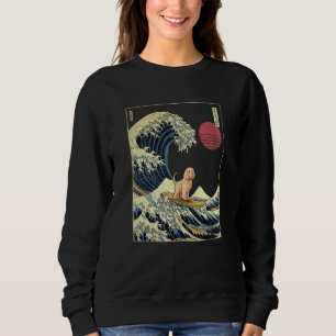 Sweatshirt Labradoodle Japonais Kanagawa Vague Chien de Surf