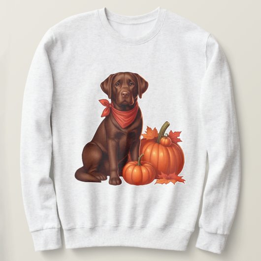 Sweatshirt Labrador au chocolat avec Bandana rouge par Citrou (Design devant)