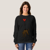 Sweatshirt Labrador Chocolat Flottant Dans L'Air (Devant entier)