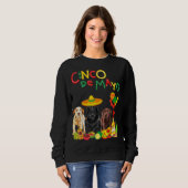 Sweatshirt Labrador Cinco De Mayo Chocolat Black Lab (Devant entier)