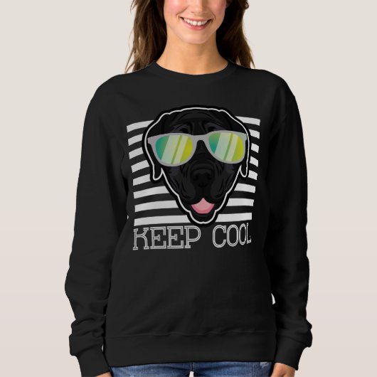 Sweatshirt Labrador cool Avec Lunettes de soleil (Devant)