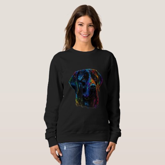 Sweatshirt Labrador Dog Lab Lover Splash Graffiti Art Pet_2 (Devant entier)