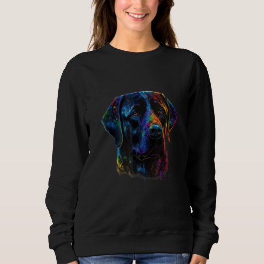 Sweatshirt Labrador Dog Lab Lover Splash Graffiti Art Pet_2 (Devant)