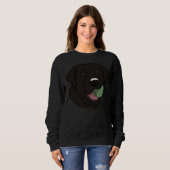 Sweatshirt Labrador Noir Avec Boule (Devant entier)
