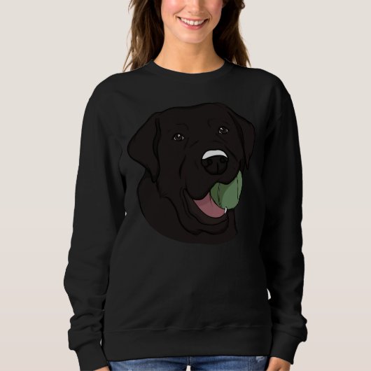 Sweatshirt Labrador Noir Avec Boule (Devant)