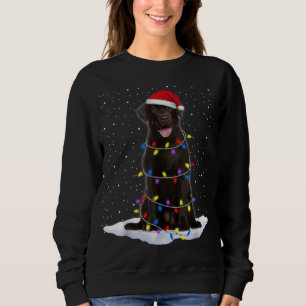 Sweatshirt Labrador récupération Père Noël Christmas Tree Lig