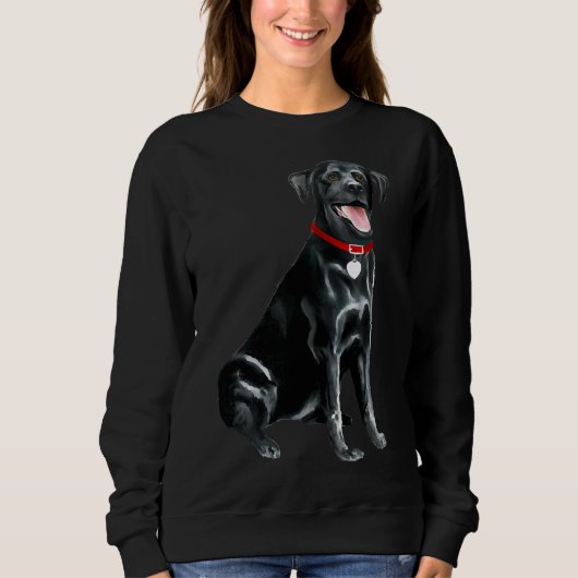 Sweatshirt Labrador Retriever Black Laughing (Devant)