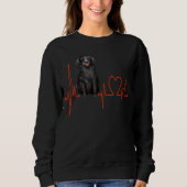 Sweatshirt Labrador Retriever Chien Heartbeat EKG Mes Chiens  (Devant)