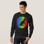 Sweatshirt Labrador Retriever Chien Rainbow Silhouette (Devant entier)