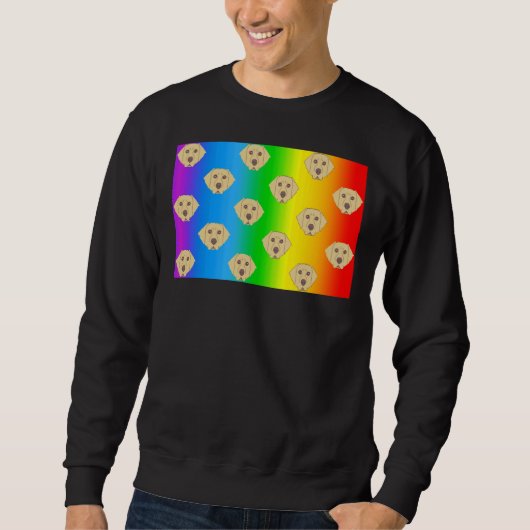Sweatshirt Labrador Retriever Chien Rainbow Visage Masque (Devant)