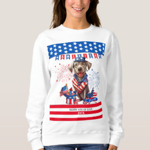 Sweatshirt Labrador Retriever Happy 4 juillet Independence