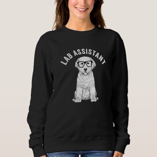 Sweatshirt Labrador Retriever Jaune Nerveux Assistant de Labo (Devant)