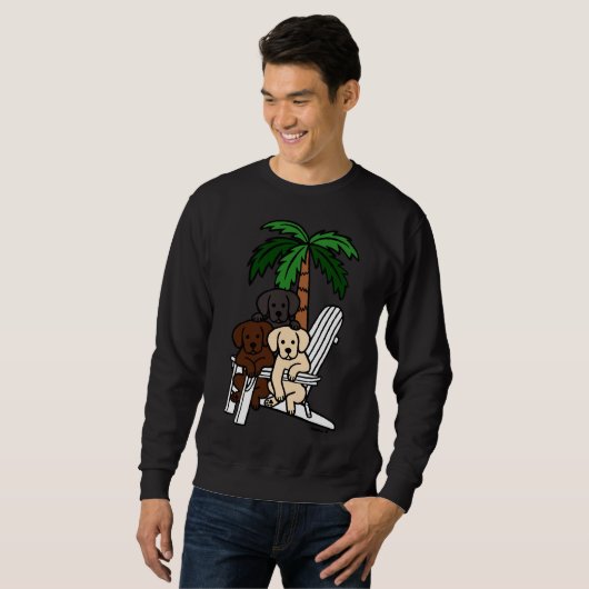 Sweatshirt Labradors de chaises de plage (Devant entier)