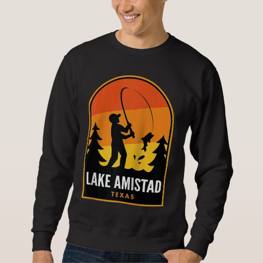 Sweatshirt Lac Amistad Texas Pêche Raglan (Devant)