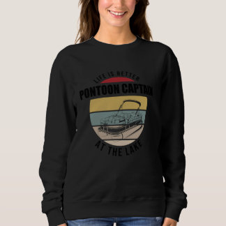 Sweatshirt Lac Pontoon Bateau Pêche Ponton Bateau Bateau Capi