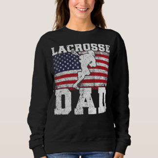 Sweatshirt Lacrosse Joueur Vintage Usa Drapeau Lacrosse Papa