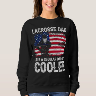 Sweatshirt Lacrosse Papa J'aime Drapeau Américain Glacière Ré