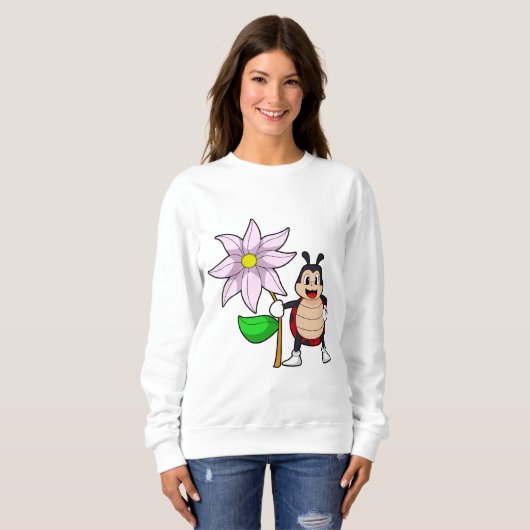 Sweatshirt Ladybug avec Flower.PNG (Devant entier)