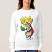 Sweatshirt Ladybug avec jonquille de fleurs (Devant)