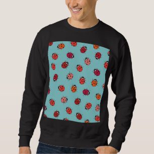 Sweatshirt Ladybugs, arrière - plan bleu, charmant patte sans