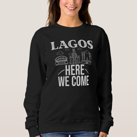 Sweatshirt Lagos Nigeria City Trip Skyline Map Travel   (Devant)
