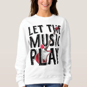 Sweatshirt Laissez La Musique Jouer La Guitare Électrique