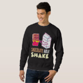 Sweatshirt Lait Chocolat Secouer Milkshake Dessert Dent Douce (Devant entier)