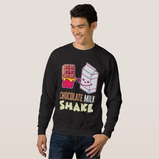 Sweatshirt Lait Chocolat Secouer Milkshake Dessert Dent Douce (Devant entier)