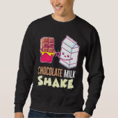 Sweatshirt Lait Chocolat Secouer Milkshake Dessert Dent Douce (Devant)