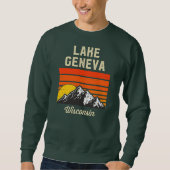 Sweatshirt Lake Geneva Wisconsin Retro City State USA (Devant)