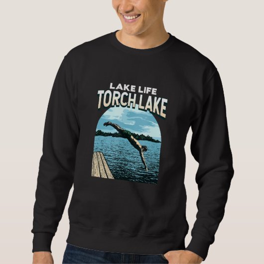 Sweatshirt Lake Life Torch Lake Natation Michigan Swimmer Swi (Devant)