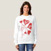 Sweatshirt "L'amour dans l'air" Chien de bâton de garçon avec (Devant entier)