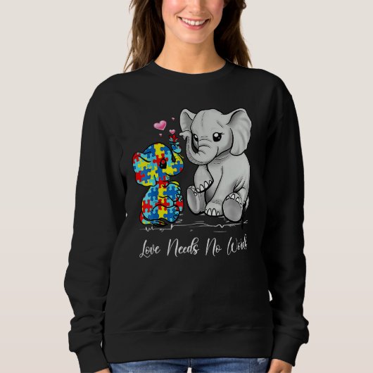 Sweatshirt L'Amour De sensibilisation sur l'autisme N'A Pas B (Devant)