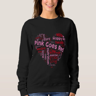 Sweatshirt L'Amour Du Coeur Le Rose Va Rouge Pour Les Femmes 