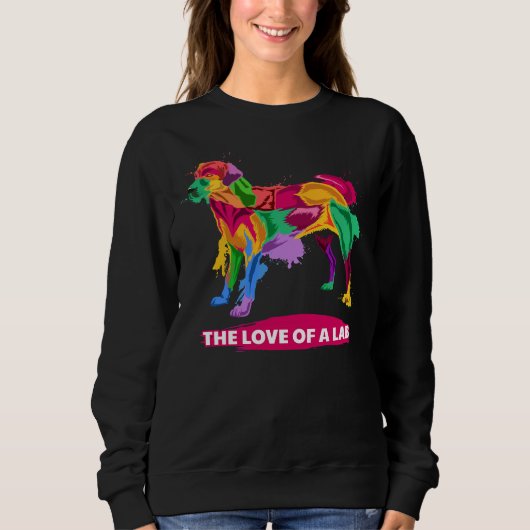 Sweatshirt L'Amour D'Un Labrador Retriever Black And Yellow L (Devant)