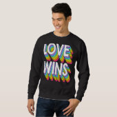 Sweatshirt L'amour gagne Hommes Femmes Lgbt Ally (Devant entier)
